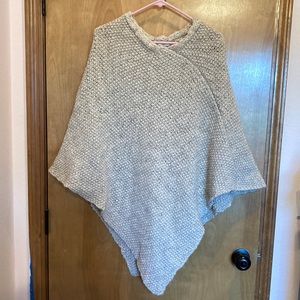 Warm winter shawl poncho, made in Italy